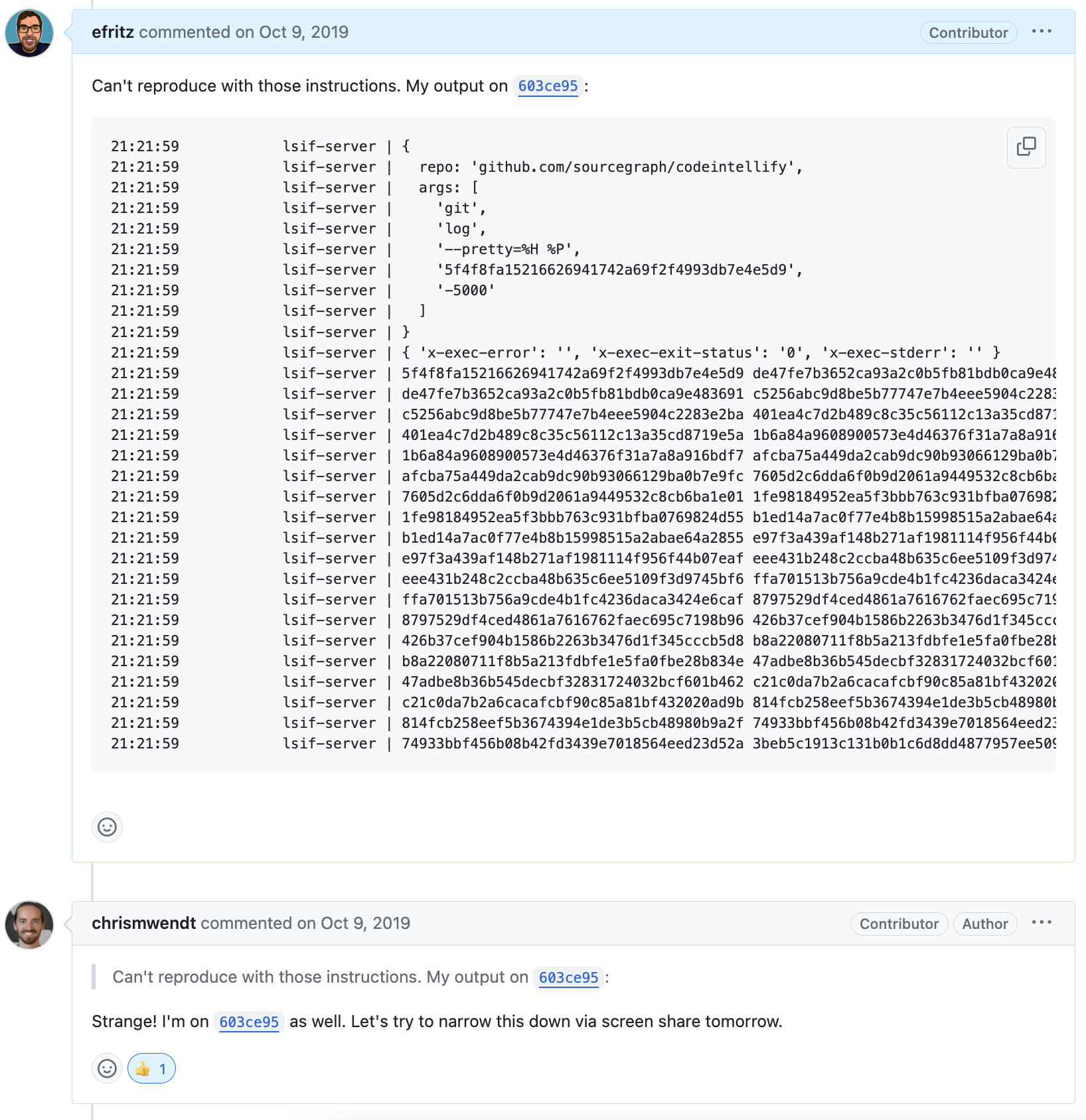 Differing outputs due to differing developer environments